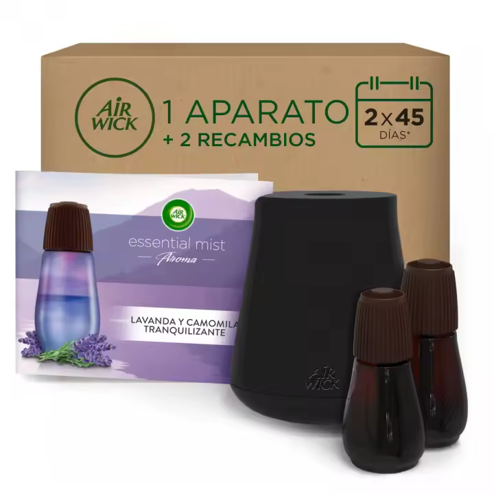 Air Wick Ambientador Essential Mist Difusor Aroma Lavanda 1 Aparato + 2 Recambios - 1