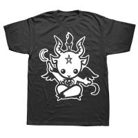 Camiseta De Algodón Para Hombre Estampada De Baphomet Sátanico Estilo Veraniego Manga Corta Cómoda Y Transpirable Para Todo El Año - details 0