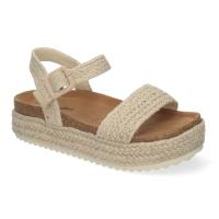 PuntoSalao Sandalias planas de plataforma bio comoda para mujer tiras rafia mujer color beige M-257-Beige - details 1
