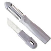 moem&an Pelador Patatas con Cuchillo, 3en1 Multipelador de Frutas y Verduras, Pelador Verduras, Pelador Multiusos | Pela Laminas Juliana | Cuchillas: Acero Inoxidable, Oscilantes, Afiladas | Mango Ergonómico - details 1