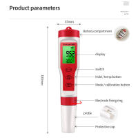 Medidor De Agua Digital 4 En 1 PH/TDS/EC/Temperatura Para Piscinas Agua Potable Acuarios Monitor De Calidad Del Agua - details 12