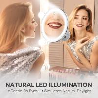 Espejo De Maquillaje Con Lente De 10x Flexibles Luces Pantalla Táctil Iluminación LED Portátil Diseño De Absorbedor De Bajo - details 3