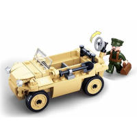 Sluban 103PCS Modelo De Carro Acuático Militar WW2 Con Figuras De Soldados Ejército Bloques De Construcción DIY Juguete Educativo Para Niños Regalos - details 2