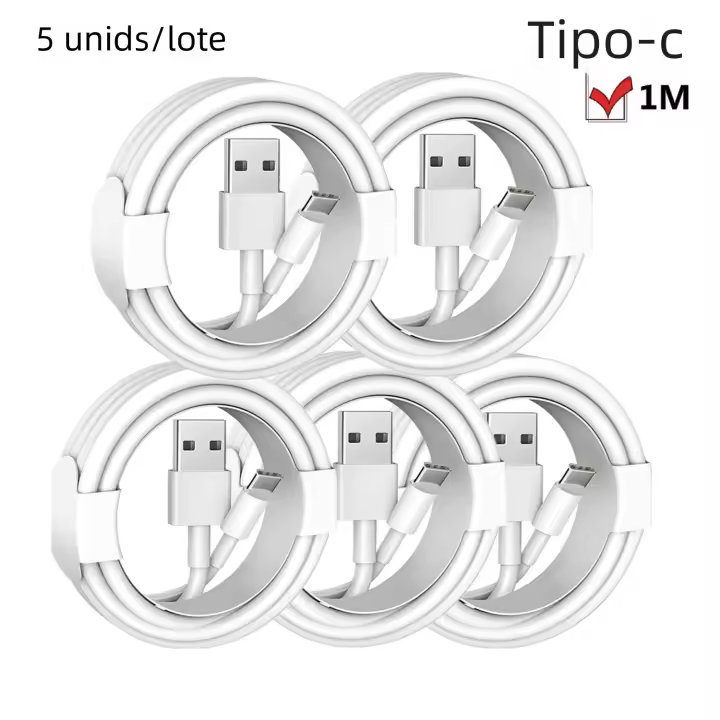 Cable USB C Para Cargador 1M 5Pcs/Lot Alta Velocidad Tipo C Adecuado Para Android Carga Rápida Cable Para Teléfono Móvil - 1