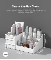 Estuche de plástico para maquillaje, caja contenedora de joyería, organizador de maquillaje, cajones, caja de almacenamiento de cosméticos, soporte para brochas de maquillaje - details 18