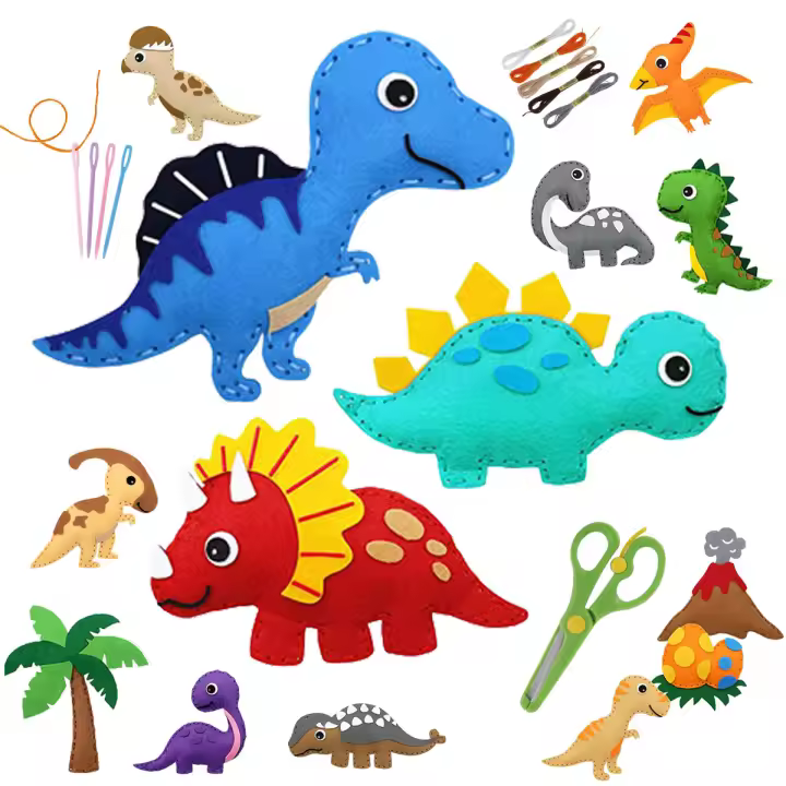 Kit De Costura Para Niños Con Animales Marinos Kit De Manualidades Para Crear Peluches De Lana Herramientas Educativas Para Crear Ornamentos - 1