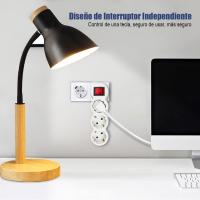 3 en 1 Adaptador Plano con Interruptor y Tres Enchufes Schuko, hasta 3680W, 16A, 250V, Blanco.EXTRASTAR - details 5