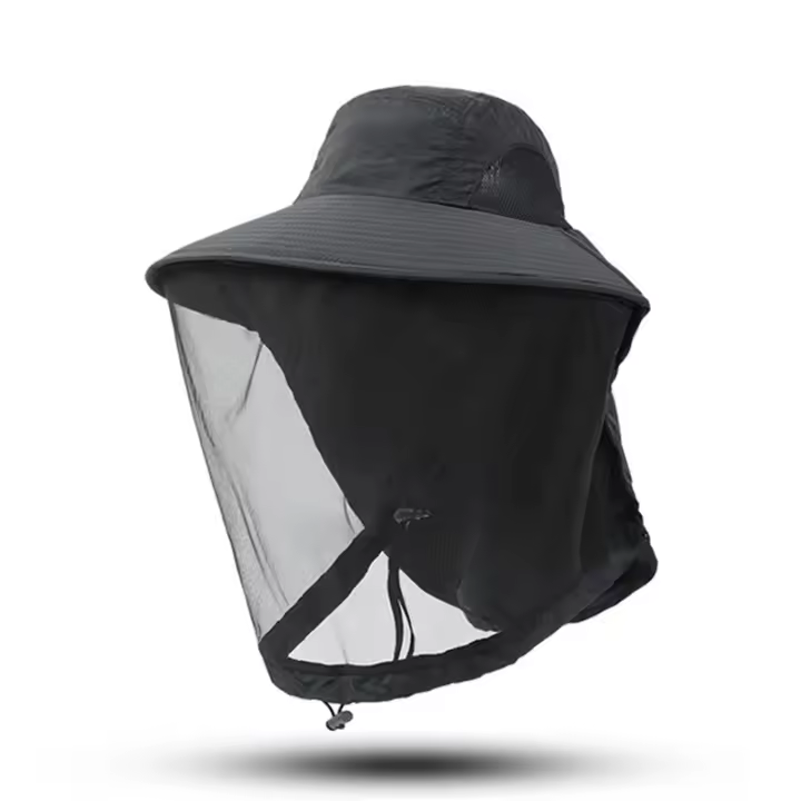Máscara De Cabeza Para Exterior Red Mosquitera Transpirable Gorro De Viaje Verano Protección Contra Mosquitos Para Pesca Y Uso Diario - 1
