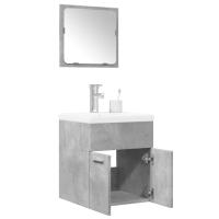 vidaXL Set muebles de baño 2 piezas madera contrachapada en color Gris hormigón/Roble Sonoma | almacenamiento funcional diseño moderno para baño dormitorio sala - details 0