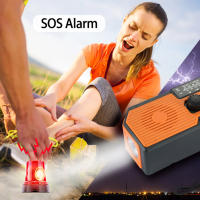 Radio Portátil De Mano Con Crank Solar Y USB 5000mAh LED De Emergencia Flashlight  AM/FM/WB NOAA Weather Radio Para Exteriores - details 3