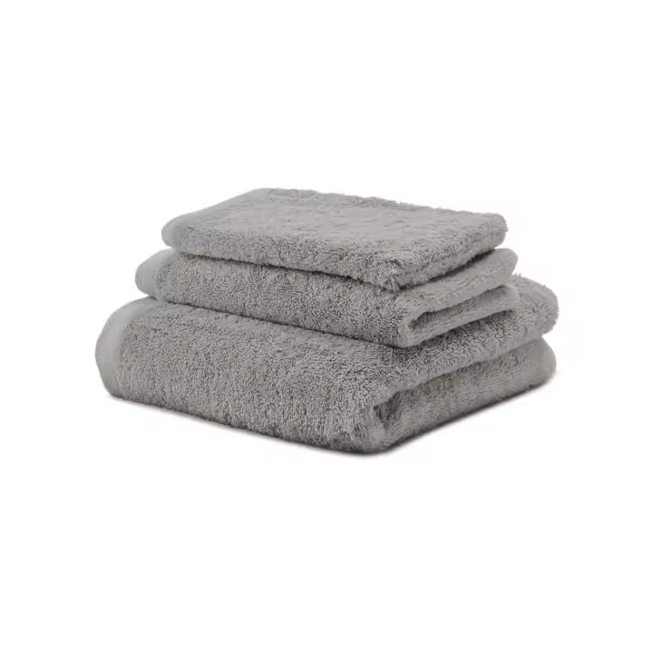 Juego Toallas Baño 700 Gr LISO - Rizo 100% Algodón Orgánico - Pack 3 Piezas (Tocador+Lavabo+Ducha). Color Gris Claro - Sedalinne - 1