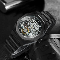 Reloj Mecánico Automático Forsining Para Hombres Con Dial De Diamante 3D Esfera Irregular Luminiscencia De Las Manos Resistente Al Agua Y Al Shock - details 5