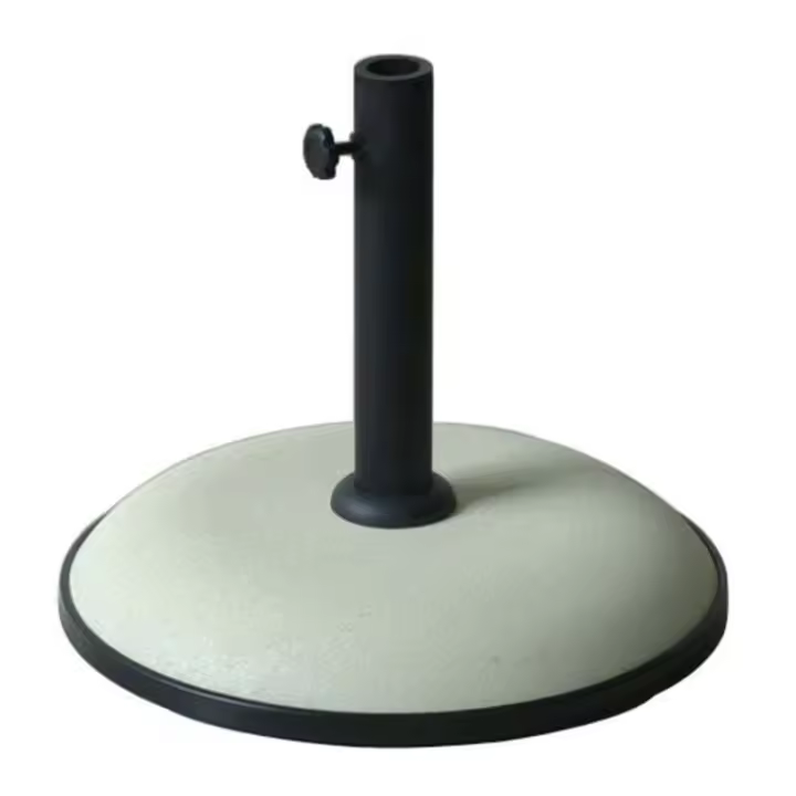 Marbueno Base para Sombrilla, Toldo, Cenador Redonda Cemento Resistente 41,5 cm x 35 cm 15 KG Blanco Jardin, Patio, Piscina y Terraza Barra de Acero Ajustable 10448 - 1