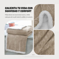 DEKORA SOUL - Manta Doble Cara Sherpa & Franela, Súper Suave y Acolchada, 100% Microfibra Premium - Abrigo Perfecto para Invierno en Sofá y Cama - details 1