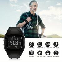 Reloj Digital Para Hombre Deportivo Al Aire Libre Resistente Al Agua Con Pantalla LED Y 5D Pedometro Contador Regulable Reloj Electrónico - details 0