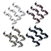 Juego De 3 Soportes Ajustables Para Cortina Doble De Metal Acero Inoxidable Para Percha De 1 Y 5/8 Pulgadas Soporte De Muro Para Perchas De Cortina - details 2