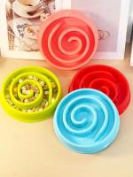 Tazón De Alimentos Para Mascotas Con Diseño Espiral Anti-Enchufe Para Perros Y Gatos Tazón Lento De Alimentos Para Animales De Compañía - details 0