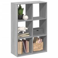 vidaXL Librería divisora madera ingeniería 69,5x29x103,5 cm en color Blanco/Madera antigua/Gris hormigón y más - details 3