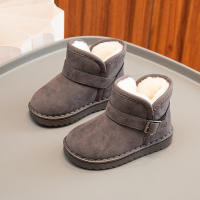 Botas De Nieve Para Niños Y Niñas Con Hebilla Y Peluche Grueso Color Sólido Botas Cortas De Tobillo Flexibles Y Cálidas Para Hombres Y Mujeres Tallas 23-36 - details 17
