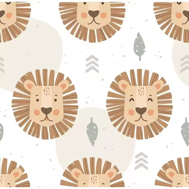 Telas por metros, telas infantiles, tela 100% algodón, Tela estampado infantil de leones, metrajes, ancho del tejido 1,50m - 1