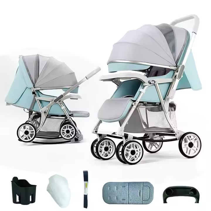 Cochecito de bebé multifuncional 3 en 1, cochecito de viaje fácil de plegar, ordenador portátil, asiento de seguridad, - 1