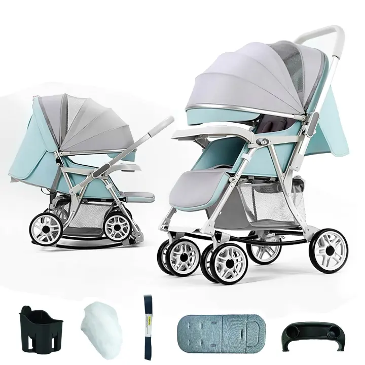 Cochecito de bebé multifuncional 3 en 1, cochecito de viaje fácil de plegar, ordenador portátil, asiento de seguridad, - 1