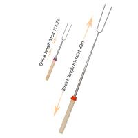 8Pcs Palas De Barbacoa Telescopio Acero Inoxidable Doble Brochetas De Metal Para Asar Churros S'mores Y Picnic Camping - details 5