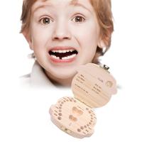 Caja De Dientes Del Bebé Caja De Lanugo Almacenamiento De Dientes De Niños Souvenir De Cumpleaños Regalos Para Niños Unisex Madera - details 0