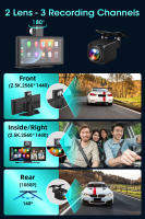 Cámara De Dashboard JMCQ Universal 8.1” Con DVR Wireless Carplay Android Auto 2.5K Frontal 1080P Trasera GPS Navegación 24H Monitoreo De Estacionamiento - details 3