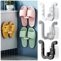 Estante De Pared Para Pantuflas En Forma De U Perforado Almacenamiento Para Baño Y Toilete Plástico Soporte Para Sandalias - details 0