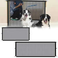 Valla Para Perros Con 4 Gancho Protección De Barriada Para Mascotas Malla Transpirable Plegable Sin Perforar Negro Valla De Seguridad Para Gatos - details 0
