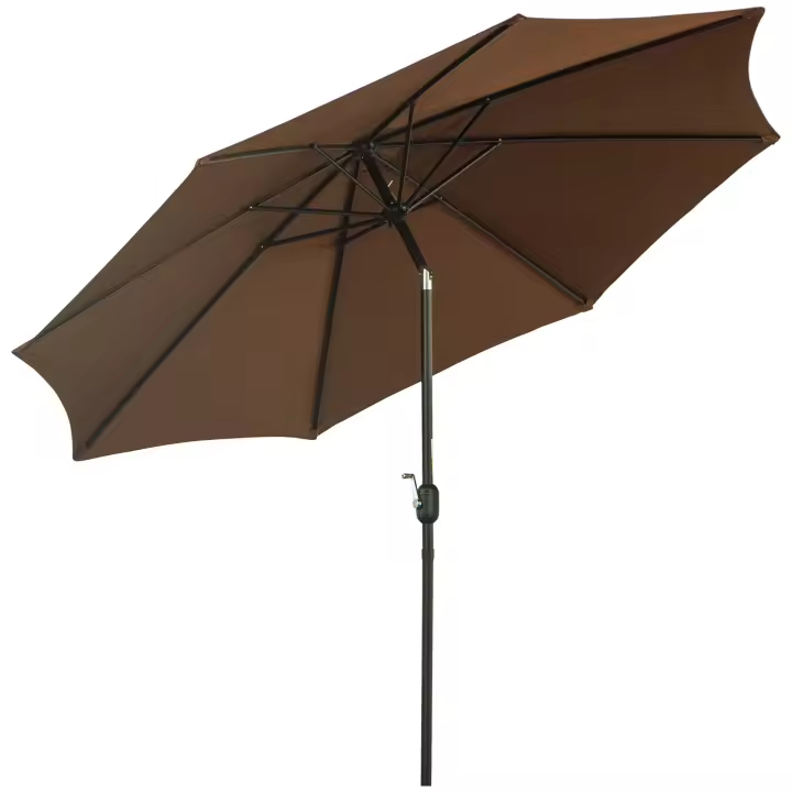 Parasol Manual Ø 2,95x2,5 m Parasol Articulado, Parasol de Mercado, Marron, 180/m² Poliéster, Estable - 1