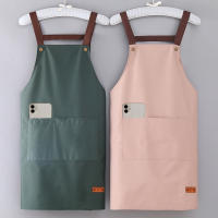Delantal de cocina impermeable para hombres y mujeres, ropa de trabajo de Catering con bolsillos, limpieza de cafetería, restaurante, hogar, Hotel - details 3