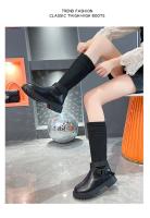 Botas Largas Para Mujer Nuevas De Lana Elásticas Botas Retro Con Suela Gruesa Botas De Rodilla Elegantes Zapatos Para Mujer - details 27