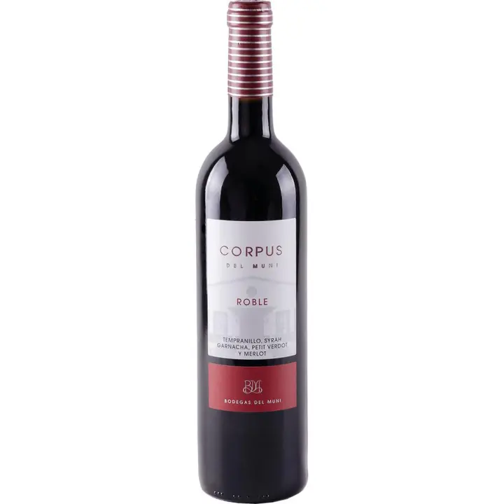 Blanco y Tinto Corpus del Muni Roble - Tempranillo, Syrah, Garnacha, Petit Verdot - Bodegas del Muni - Vino Tinto de la Tierra de Castilla - 1