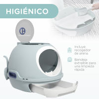 PawHut Caja de Arena para Gatos Arenero Cubierto con Cajón Arenero Cerrado para Gatos con Claraboya Abatible Bandeja Extraíble y Pala 47x55x44 cm - details 3