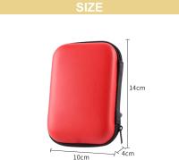 Funda Rígida para Portable External SSD - Funda de Viaje con 2 Compartimientos Interiores (Rojo) - details 0