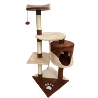 COTTECOTA-Árbol rascador para Gatos Altura 60*56.5*111.5cm Árbol para Gatos Azul Marrón Beige Torre Arbol de Escalada de Múltiples Niveles con Cueva Espaciosa Postes Rascadores de Sisal 40452,40438 - details 8