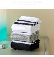 FINETOO Calcetines De Algodón Unisex Estilo Harajuku Para Parejas Skateboard 3 Rayas Colores Sólidos Negro Blanco Casual - details 2