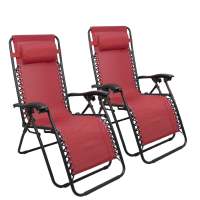 Set de 2 sillas Gravedad Cero reclinables Tumbonas sillas reclinable ajustable butacas plegable con almohada 165x68x110 , ligero de  6 kilos ideal para playa, jardín, terraza, patio - details 8