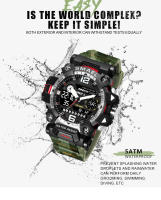 Reloj Deportivo SMAEL 50m Impermeable Digital 8072 Reloj De Pulsera Dual Tiempo LED Para Hombres Resistente Al Choque Con Pantalla LED Y Alarmas - details 1
