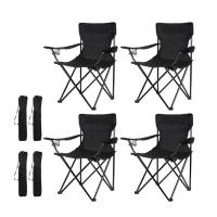 Pack 4 Sillas de Camping Negras, Silla de Acampada Pesca Festival  Plegable 50Prof. x 80Ancho x 80Alto centímetros Azul - details 0