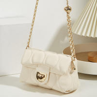 Nueva Moda Bolso De Hombro Para Mujer Color Sólido Con Diamantes Pequeño Cuadrado Cadena Armpit Bolso Cruzado De Un Hombro - details 5