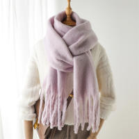 Nueva Bufanda Gruesa Para Mujer De Otoño Invierno 240x38cm Estilo Fashion Suave Y Cálida Con Borlas Mohair Para Europa Y América - details 27