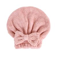 Toalla De Cabello Rápida Para Mujer Con Lazo Corallo Velvet Toalla De Cabeza Gruesa Accesorios De Baño Color Sólido Tamaño 27x26cm - details 1