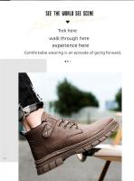 Botas Casuales Para Hombre Verano Otoño Trabajo British Antideslizante Suela Suave Comodidad Exterior Media Altura Cuero Botas Hombre Zapatos - details 3