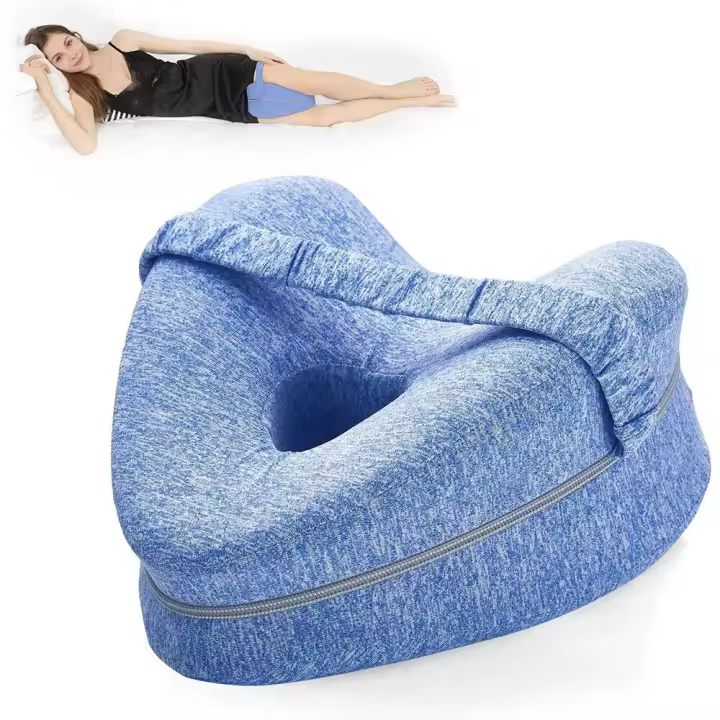 Almohada De Pierna De Espuma De Memoria De Algodón Body Memory Para Alivio Del Dolor Scoliose Cadera Articulación De La Rodilla Soporte Para Viaje Y Dormir - 1