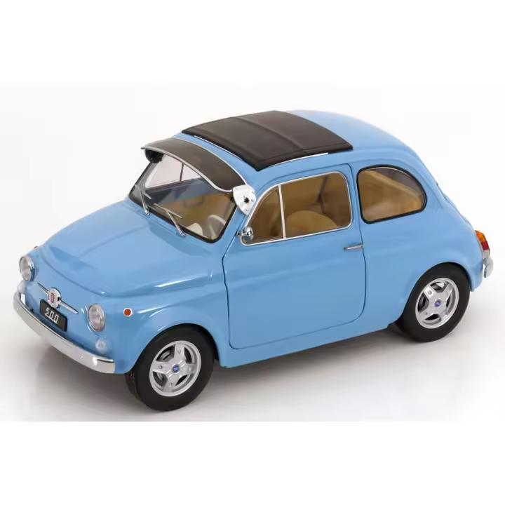 KK Escala 1/12 FIAT 500 F CUSTOM CON LLANTAS ABARTH AZUL CLARO 1968 - KKDC120065 - 1