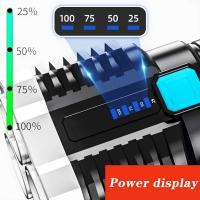 Linterna De Mano Recargable LED Alta Potencia Para Camping Con 4 Lámparas LED Y Luz Lateral COB Para Iluminación Al Aire Libre USB - details 4