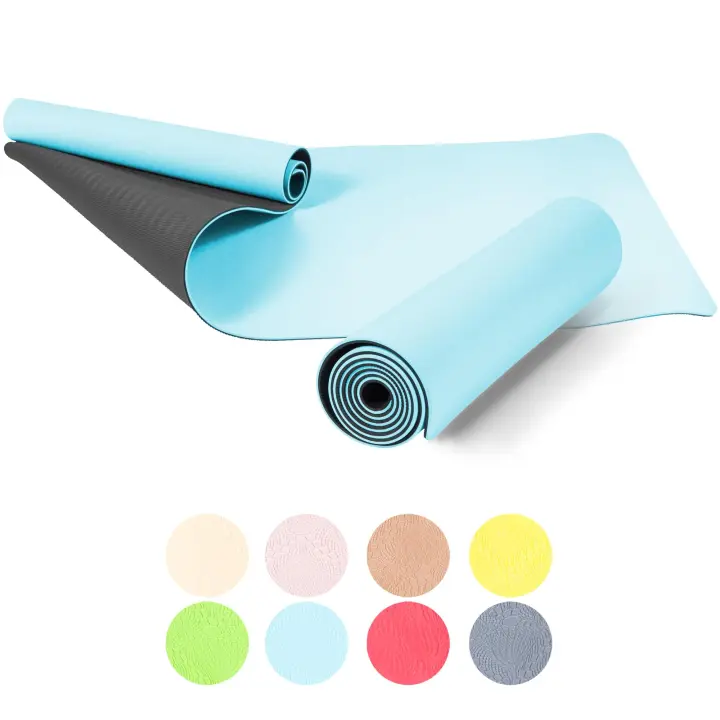 Gorilla Sports Esterilla de Yoga en Azul y Negro 180x60x0,8 cm - 1
